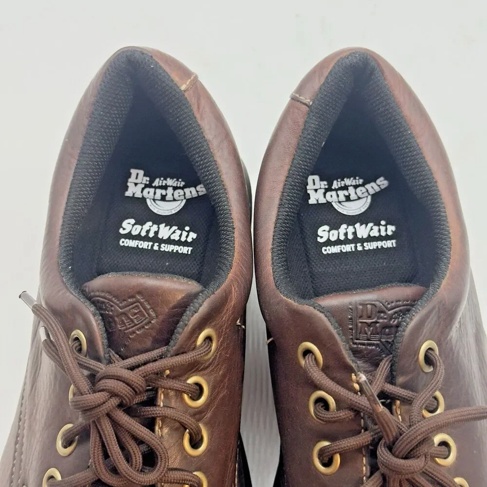 Dr. Martens Boston AW004 Shoes Men's 12M Brown Leather Lace Up Air Cushion Sole
